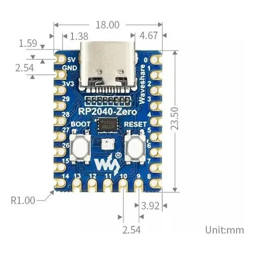 Rp2040 Raspberry Pi Zero Mini Pico Compatible Pin Sin Soldar