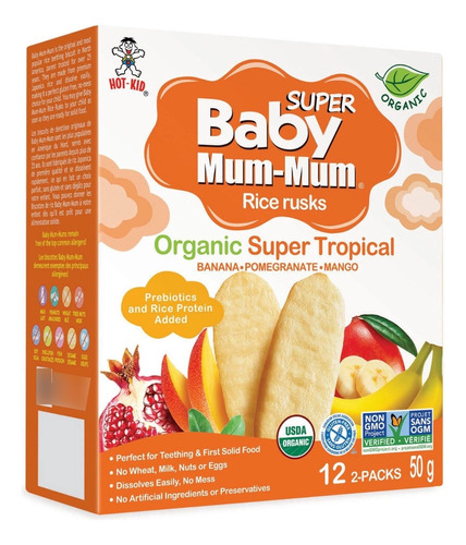 Galletas Baby Mum Mum - Galletas De Arroz Sabor Tropical 50g