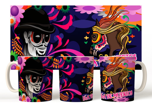 Taza Dia De Muertos Caballo Modelo 4