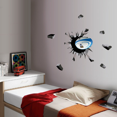 Imagen 3 de 4 de Vinilos Decorativos Rompe Pared Pelota Deporte