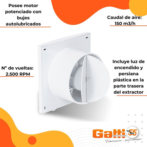 Extractor De Aire Baño 5 (12 Cm) C/ Pers. Motor Potenciado