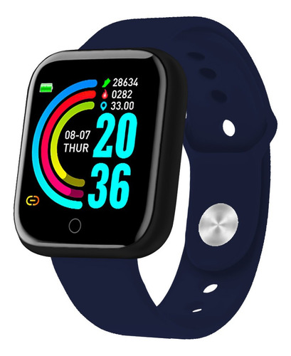 Smartwatch Otec 1.3" caja 41.5mm  negra, malla  azul de  tpu