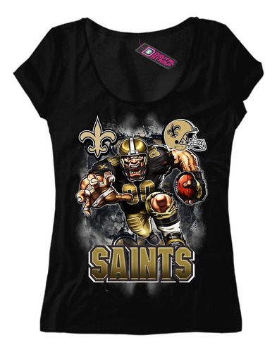 Remera Mujer New Orleans Saints Equipo Nfl 25 Dtg Premium