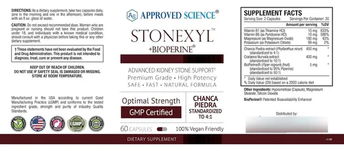 Approved Science Stonexyl - Soporte Herbario Para Cálculos Renales - 180 Cápsulas - Chanca Piedra - Alta Absorción - 3