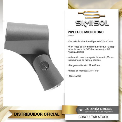 Imagen 2 de 4 de Soporte De Microfono Pipeta Stagg Mh8a