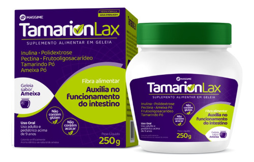 Tamarion Lax Geleia 250gr Regulador Intestino - Mássime - Tamarindo em po auxilia funcionamento do intestino