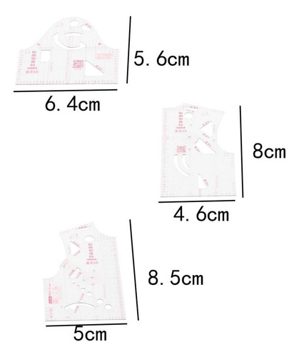 Hw 3 Unids/set 1:5 Ropa De Mujer Prototipo Regla Plantilla
