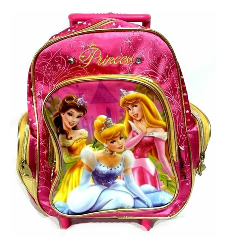 Mochila Con Carro Princesas Jardin 12 PuLG Child