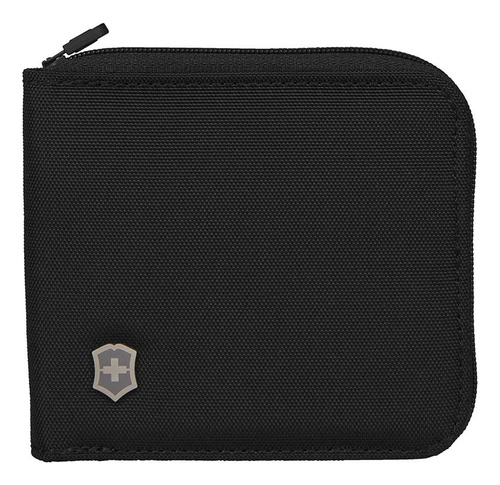 Billetera Victorinox Zip-Around color black de nailon - 10cm x 11cm x 1cm