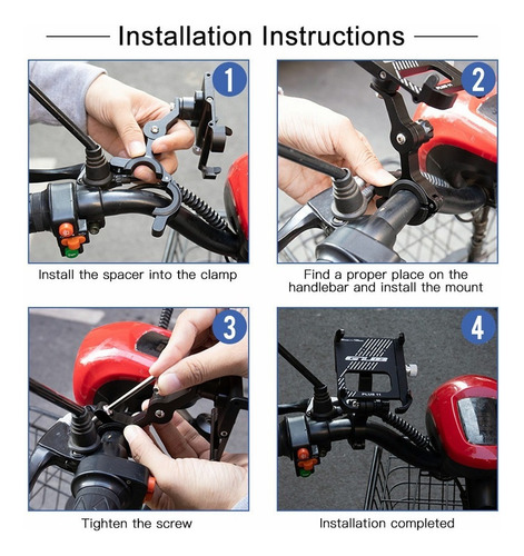Soporte For Teléfono De Bicicleta De Aluminio Con Rotación