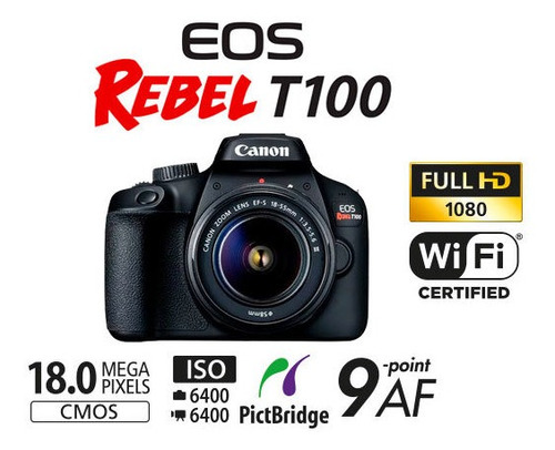 Combo Câmera Eos T100 Com Tripé E Mochila
