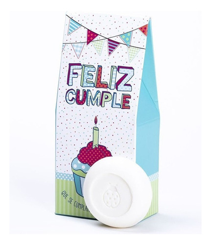 Caja Jabón Feliz Cumple Con Banderines