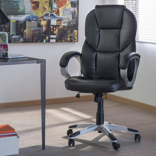 Cadeira Executiva Luxo Presidente Braço Ergonômico Premium Cor Preto Material Do Estofamento Couro Sintético