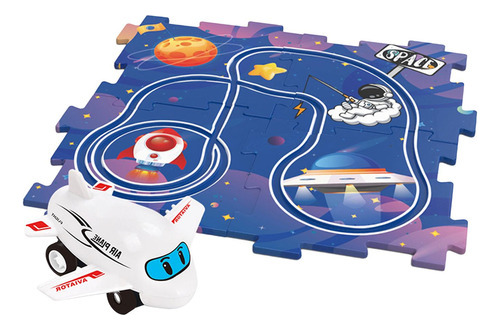 Puzzle Track Car Play Set Jigsaw Preschool Space Theme [u]