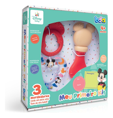 Meu Primeiro Kit Disney Baby Com 3 Mordedores Multicor Toyster