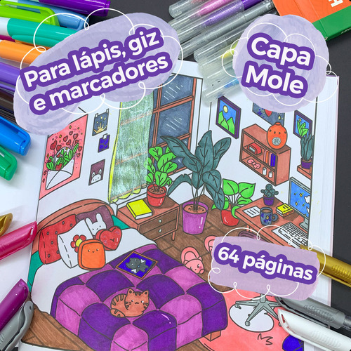 Caderno Pintura Bold-easy Vol 1 Cute & Cute Ambientes