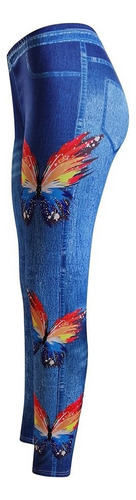 X Leggings De Mezclilla De Imitación Casuales De Talla