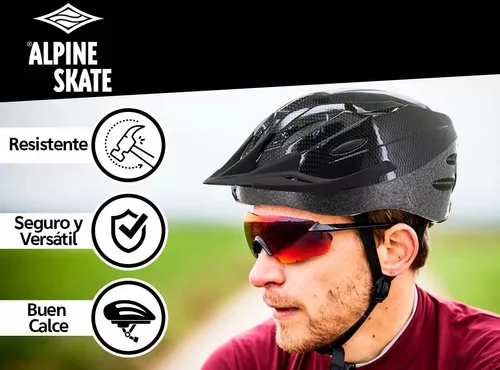 Casco Bicicleta Alpine Skate Visera Hombre Mujer Unisex Bici Color Negro  Talle Universal