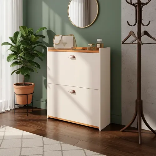 Sapateira Vertical Retrô Com 2 Gavetas Para 12 Pares
