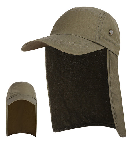 Sombrero De Sol Con Solapa Upf Para Hombre, Ancho, Con Gorra