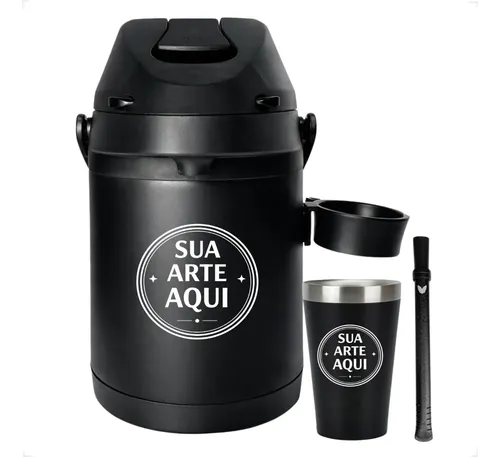 Kit Terere Personalizado Garrafa Térmica 2,5 L Cuia Bomba CHACAL