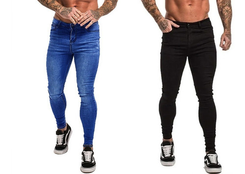 Imagen 3 de 8 de Jean Chupin Hombre Combo Pack X2 Elastizado Maxima Calidad!