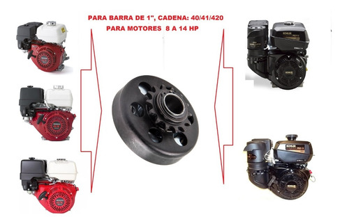 Clutch Centrifugo Go Cart, Barra 1puLG Para Motores 8 A 13hp