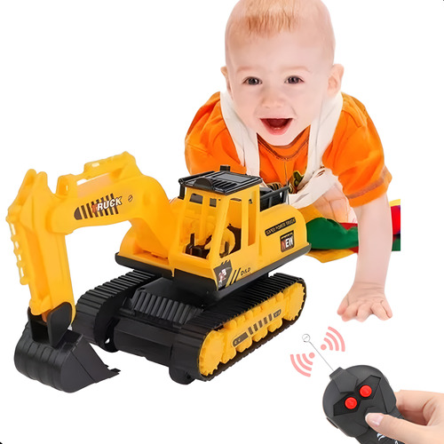 Excavadora Control Remoto 1:24 Rc Juguete 2canal Niños Metal