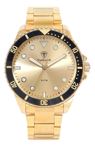 Relógio Masculino Tuguir Analógico Tg157 - Dourado E Preto