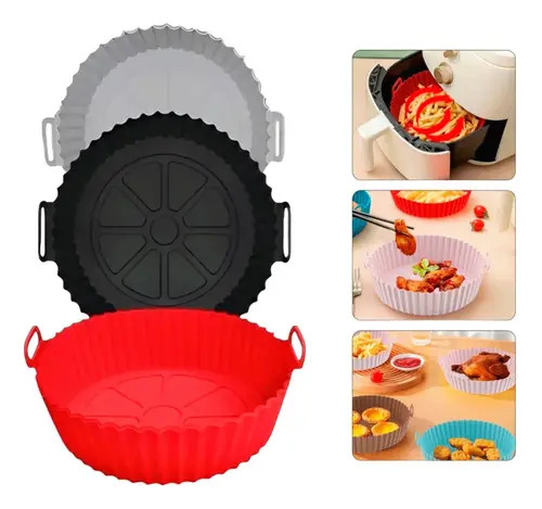 Kit 4 Formas Silicone para Airfryer e Microondas com Alças