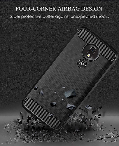 Funda Protector Slim Case Para Celular Moto G7 Power Negro Lisa