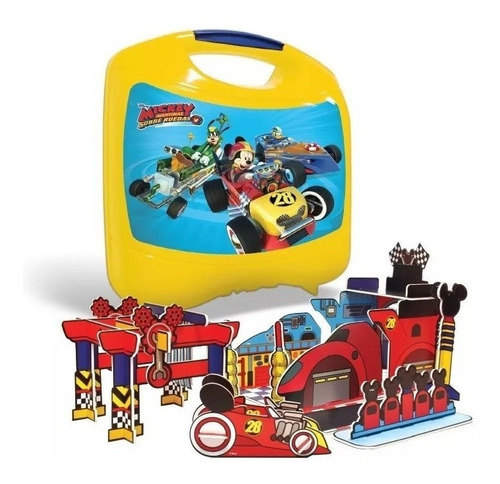 Playset Mickey Sobre Ruedas Taller 3d Carton Casa Valente