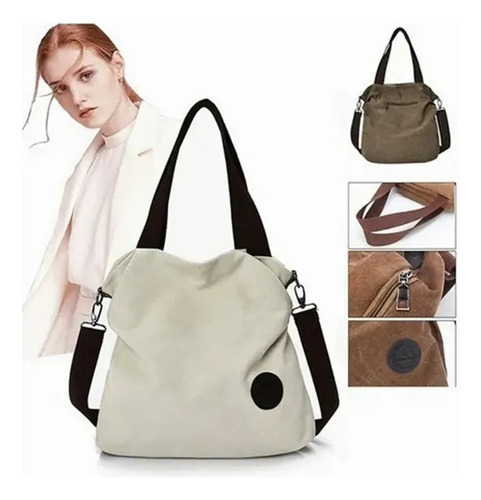 Bandolera Casual De Lona For Mujer, Bolso Grande Moderno
