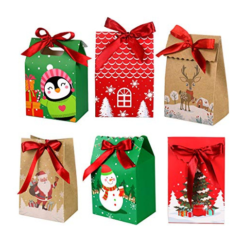 24 Paquete De Cajas De Dulces De Navidad | 6 Diseños D...