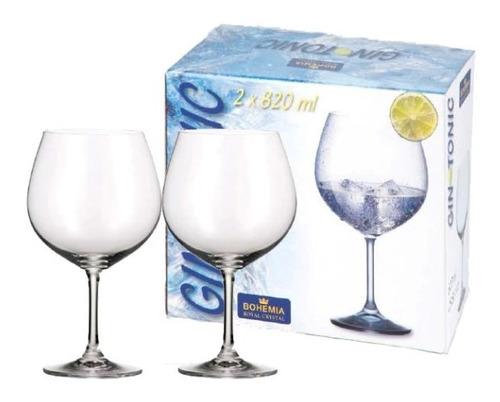 Copon De Cristal Bohemia 820ml Set X2 Gin Tonic