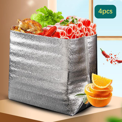 4 Bolsas De Aislamiento De Aluminio, Forro De 45x30x45cm