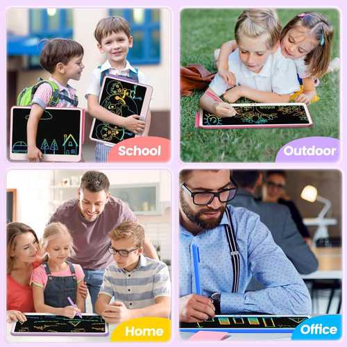 Tableta De Escritura Lcd Bravokids, Colorida De 12 Pulgadas