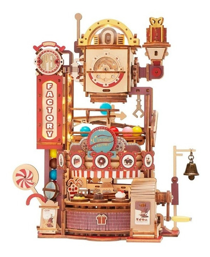 Casa Miniatura Fábrica De Chocolate Robotime Armable Madera 