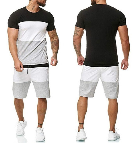 Conjunto Casual De Verano De 2 Piezas Para Hombre, Manga Cor