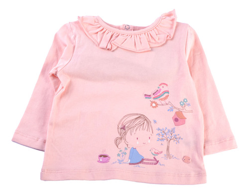 Polo M/l   Bebe Niña Rosado