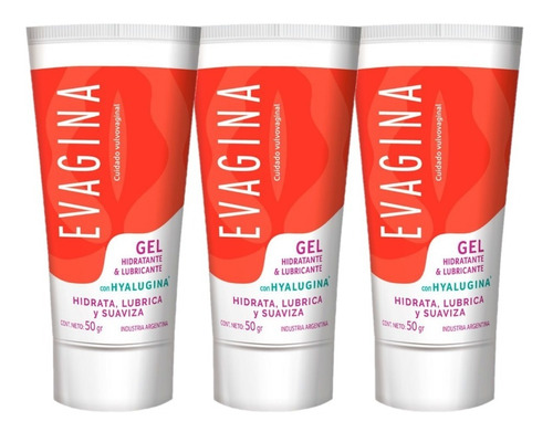 Evagina Combo X 3 Gel Hidratante Lubricante Vaginal X 50 Gr