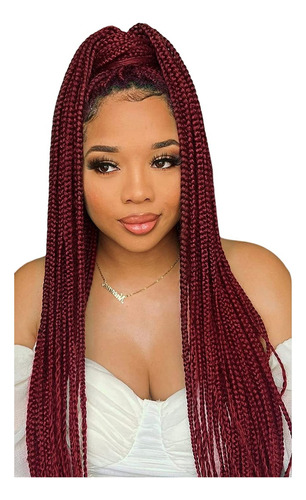 Extensiones 100% De Kanekalon Puro Para Trenzas Africanas Color Rojo Sygirlish