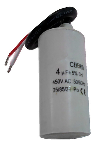 1x Condensador 450v 4uf De Accionamiento De Motor Cbb60