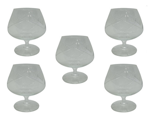 Set 5 Copas Cognac Cristal 10 Cm Alto