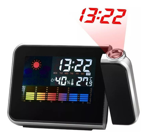 Relógio Digital Projetor Lcd Despertador Calendario Term
