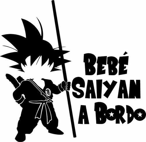 Sticker Vinilo Adhesivo Bebe Saiyan A Bordo Goku Dragon Ball