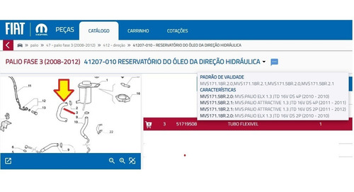 Mangueira Reservatório Direção Hidráulica Strada 1.3 16 Orig