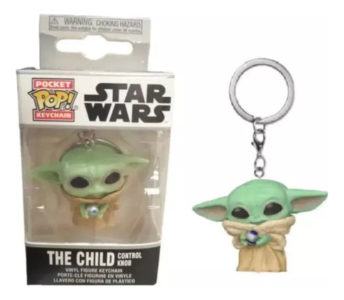 Llavero Pocket Pop: Star Wars Baby Yoda Con Perilla De Contr