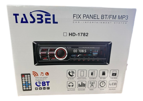 Radio De Auto Fm Bluetooth Mp3 1 Din Lcd