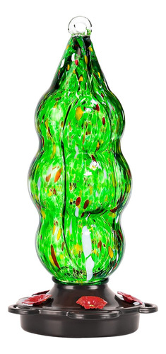 Bebedero Colibri De Vidrio Verde Forma Curva 740ml
